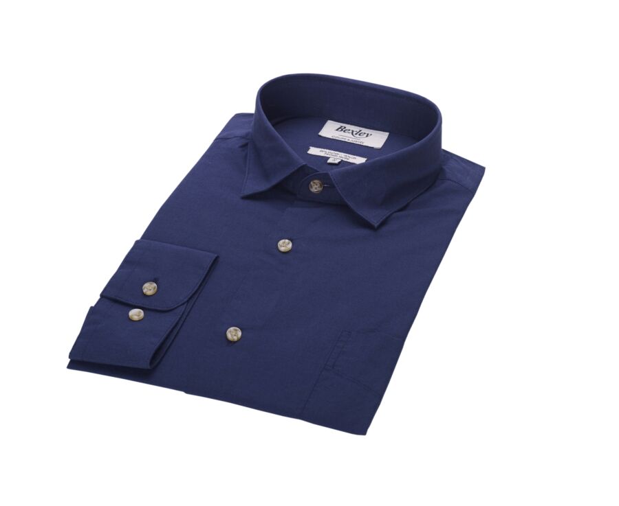 Navy cotton linen shirt - SYLBERT
