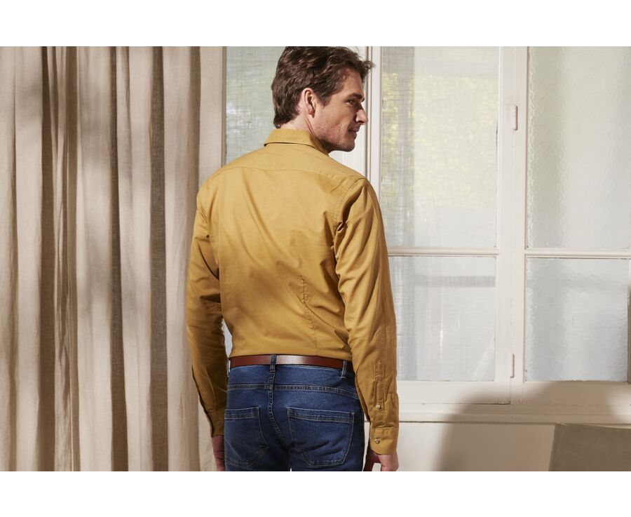 Caramel cotton linen shirt - SYLBERT