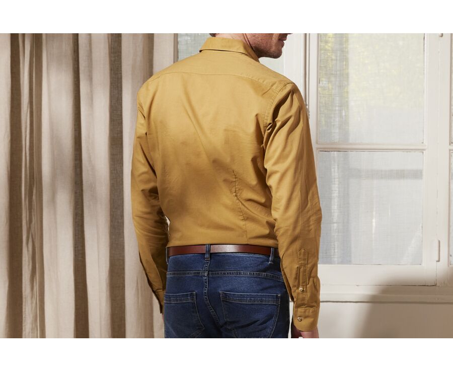Caramel cotton linen shirt - SYLBERT