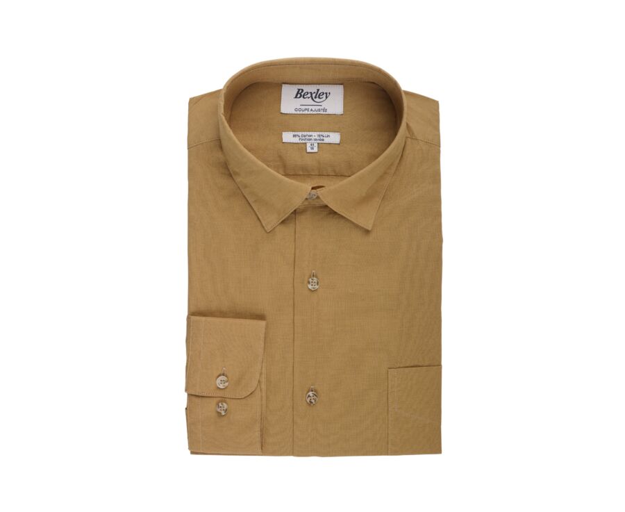 Caramel cotton linen shirt - SYLBERT