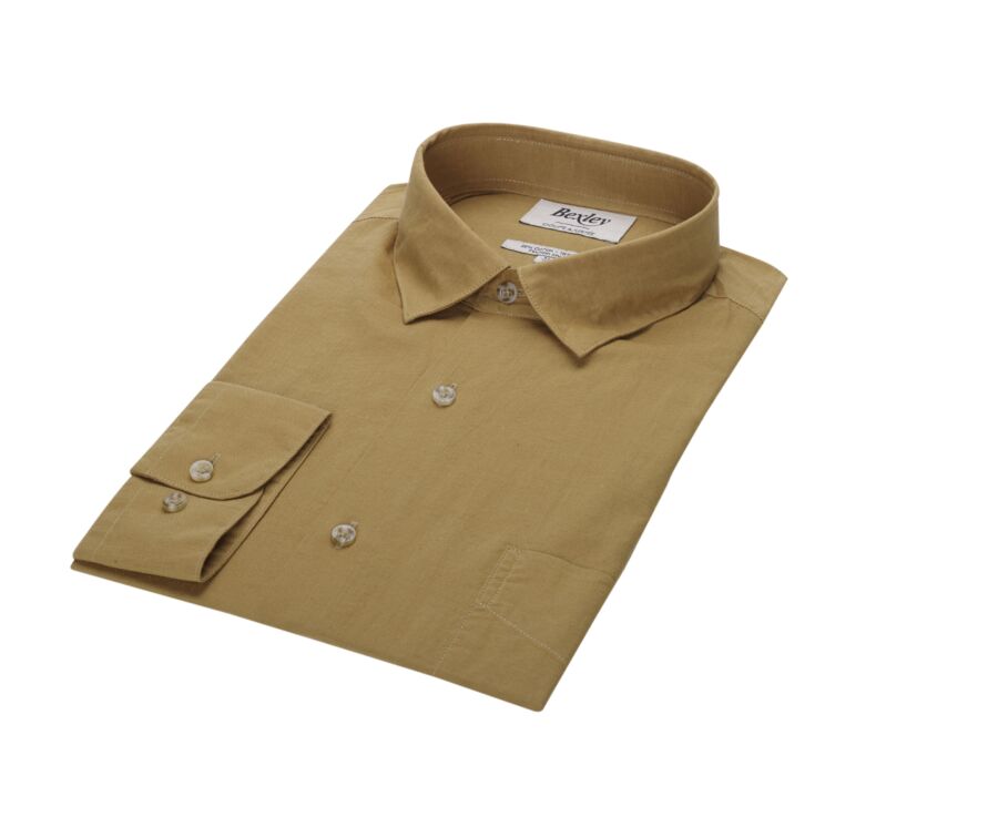 Caramel cotton linen shirt - SYLBERT
