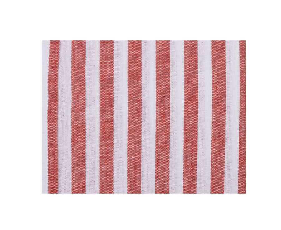 Coral & White striped cotton linen shirt - SIMONIN