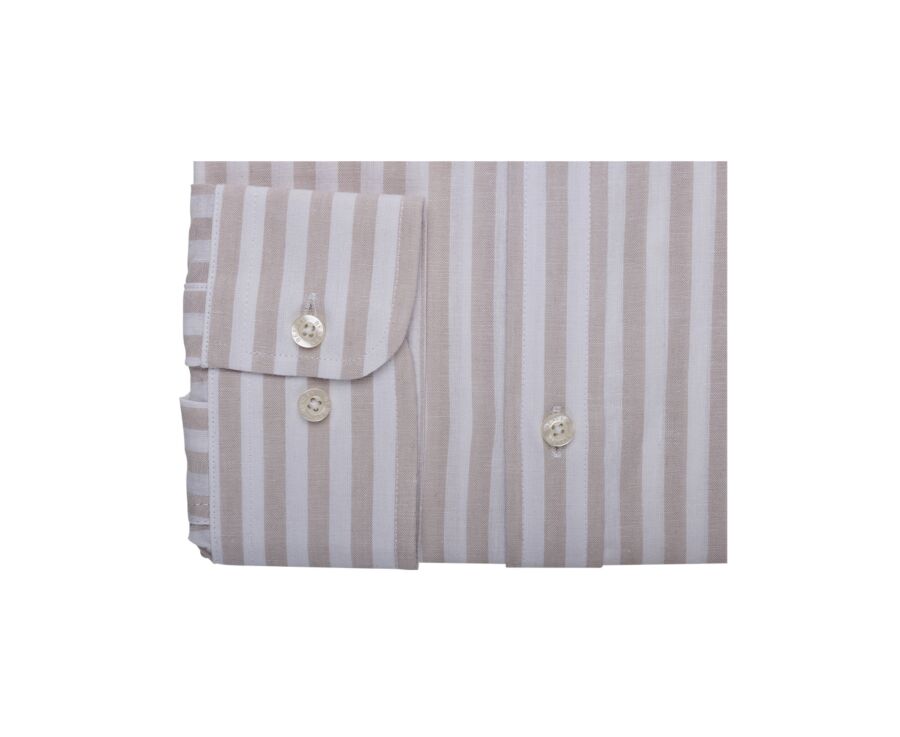 Light Beige and White Stripped Shirt  - SIMONIN