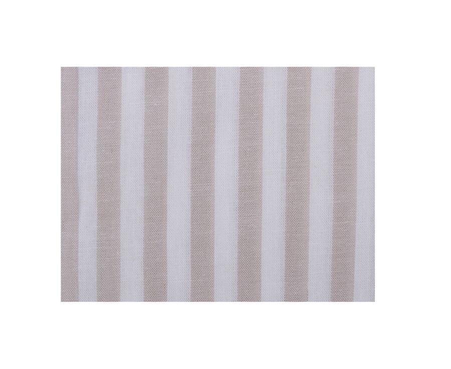 Light Beige and White Cotton Linen Shirt - French Collar - SIMONIN