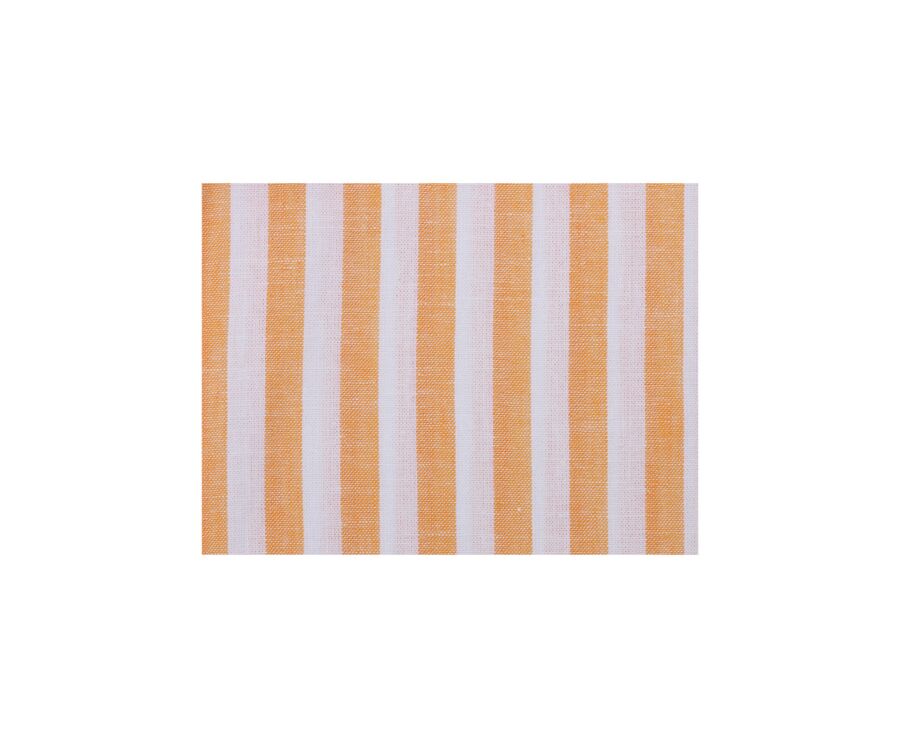 Yellow Orange & White striped cotton linen shirt - SIMONIN