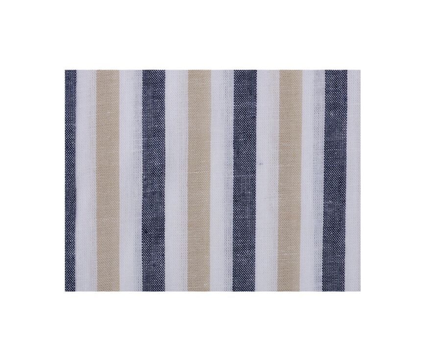 Navy and Dark Beige Stripped Shirt  - SIMONIN
