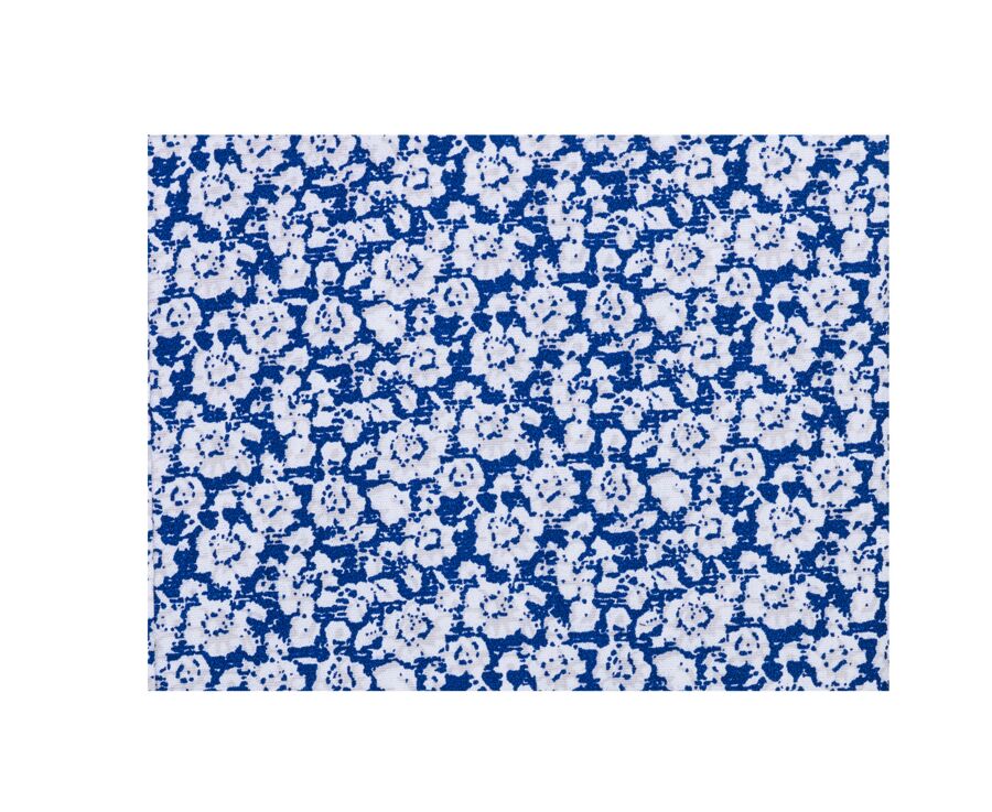 Blue cotton shirt with white flowers print - MARCOLIN