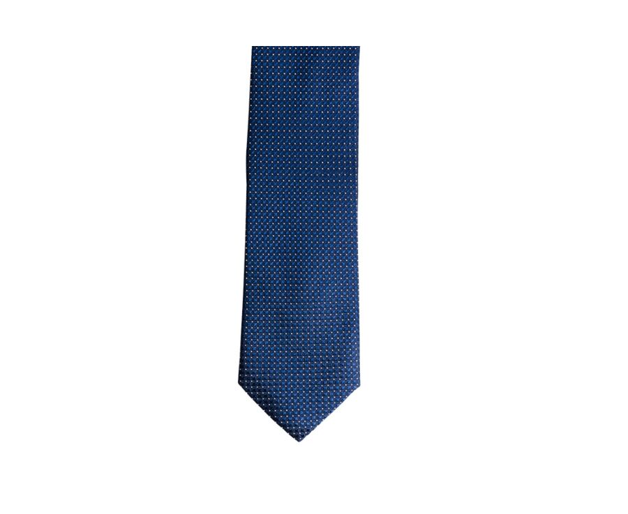 Petrol blue & white Squared Silk Tie