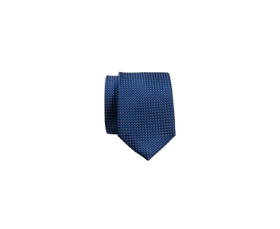 Petrol blue & white Squared Silk Tie