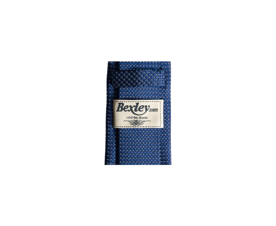Petrol blue & white Squared Silk Tie
