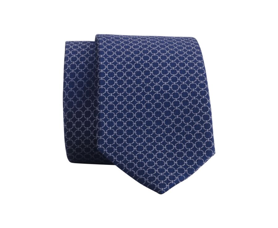 Silk tie with Pattern Navy and grey