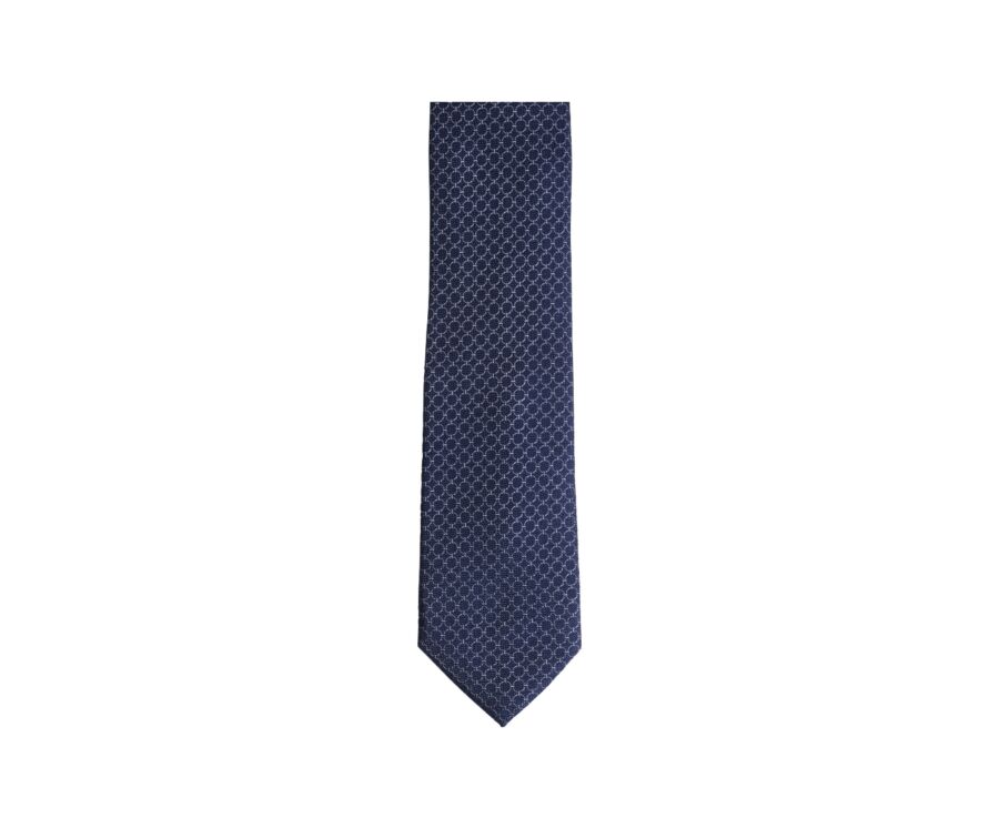 Silk tie with Pattern Navy and grey