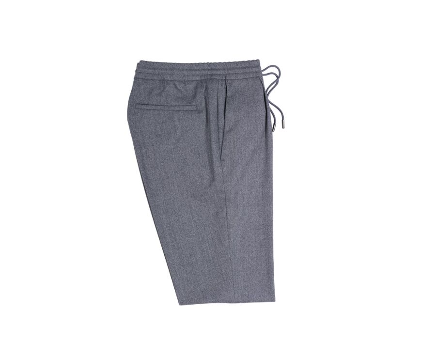Men's Light Grey Melange Smart Trousers Jogpant style - LORIAN