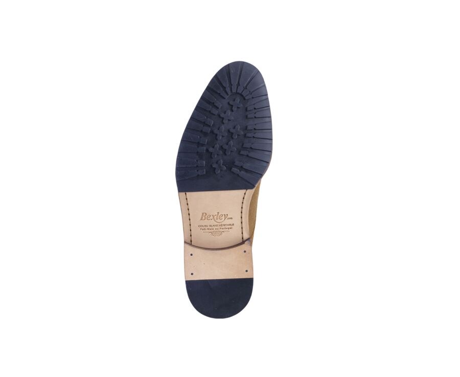 Cognac Suede Lace-up Derby Boots - ENFIELD PATIN