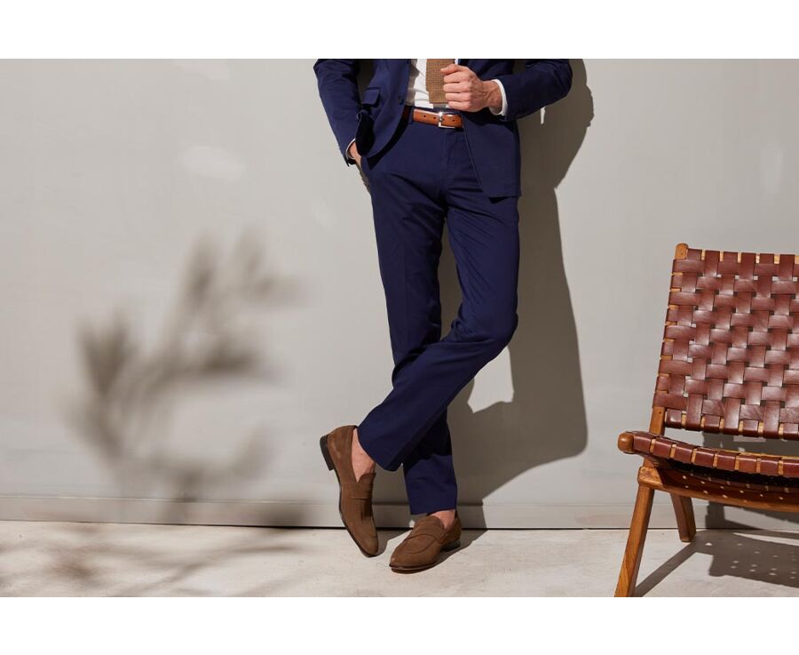 Men's Navy Suit Trousers - LAZARE