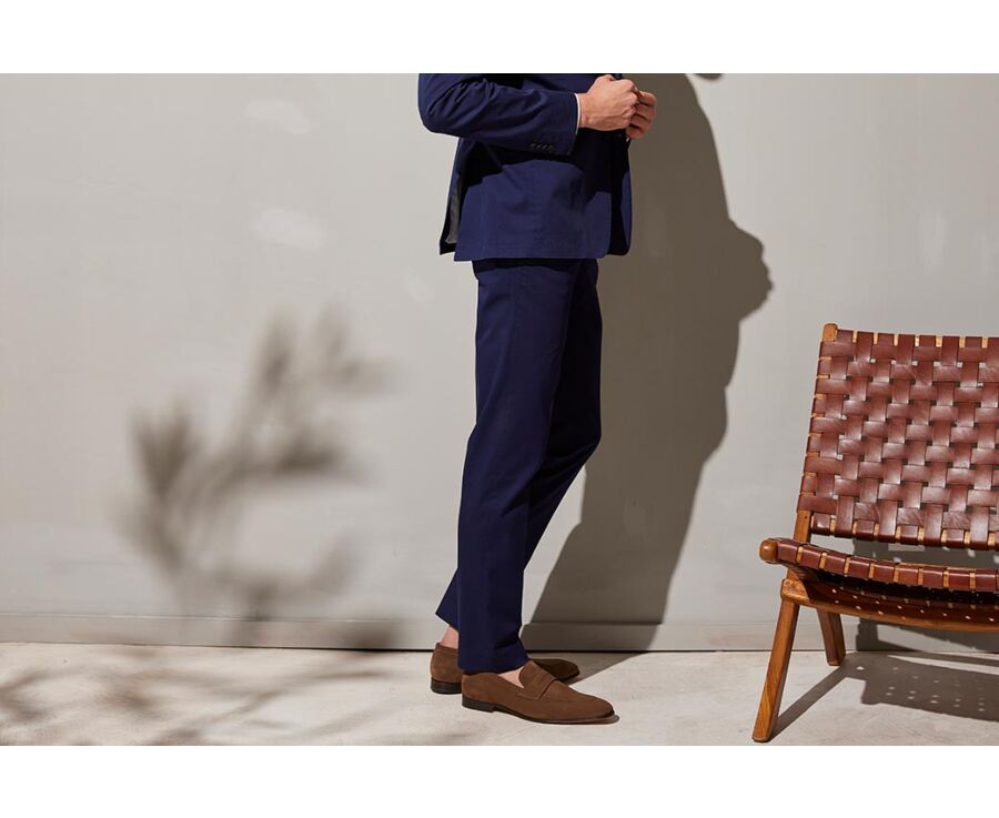Men's Navy Suit Trousers - LAZARE