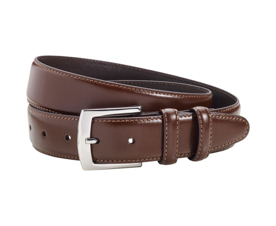 Patina Chestnut Luxury Belt for men - WESTGATE SILVER II