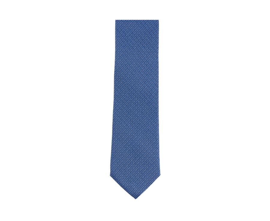 Ocean bleu & white Faux plain Silk Tie 