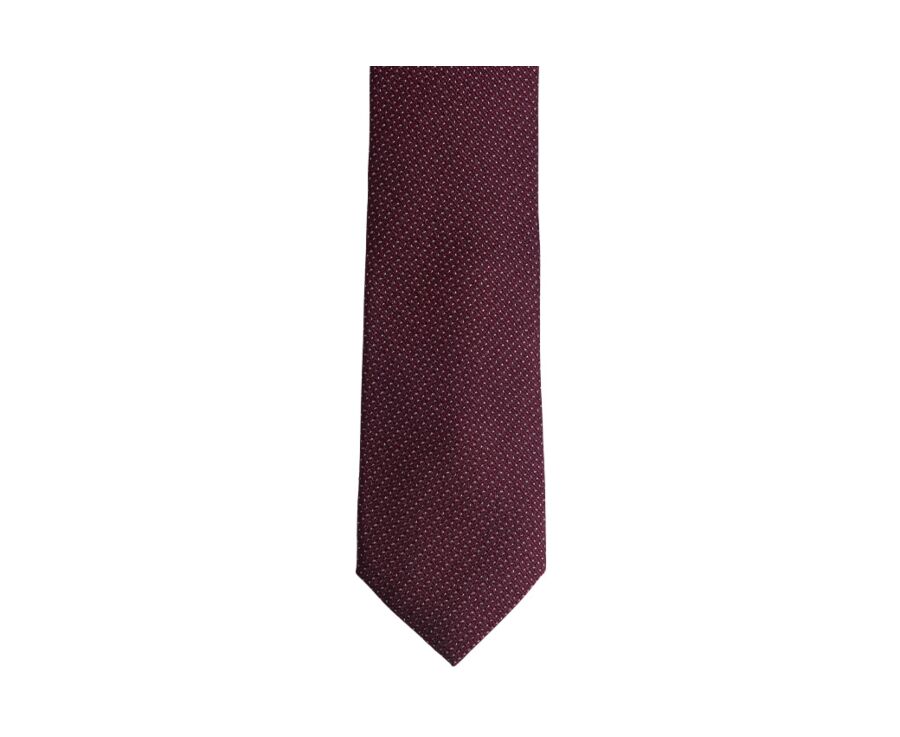 Burgundy and White Silk Tie