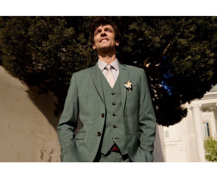 Silk Tie Faux Solid Beige and White