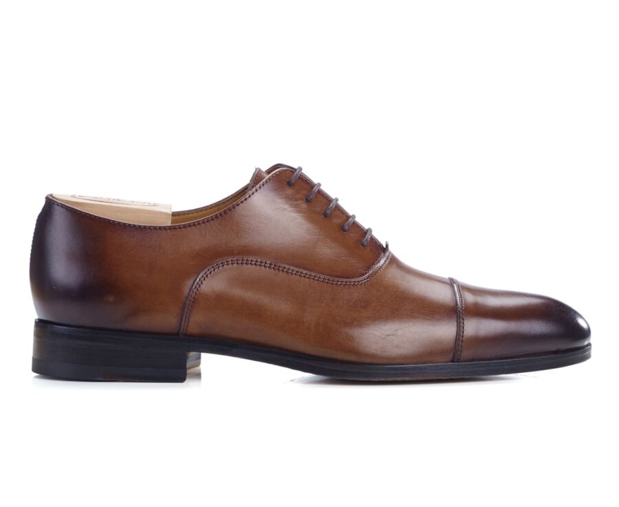 Patina Cognac Oxford shoes - Leather outsole - RICKFORD