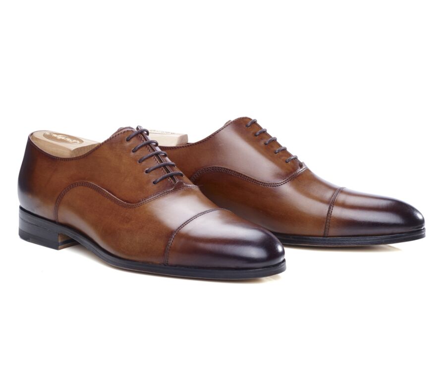 Patina Cognac Oxford shoes - Leather outsole - RICKFORD