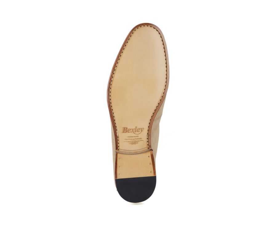 Men’s dark beige suede loafers - CEVIO