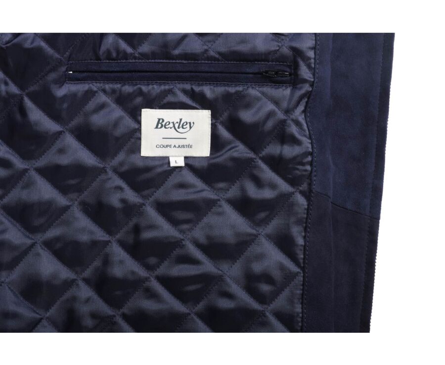 Navy Suede Leather Jacket - SEAN