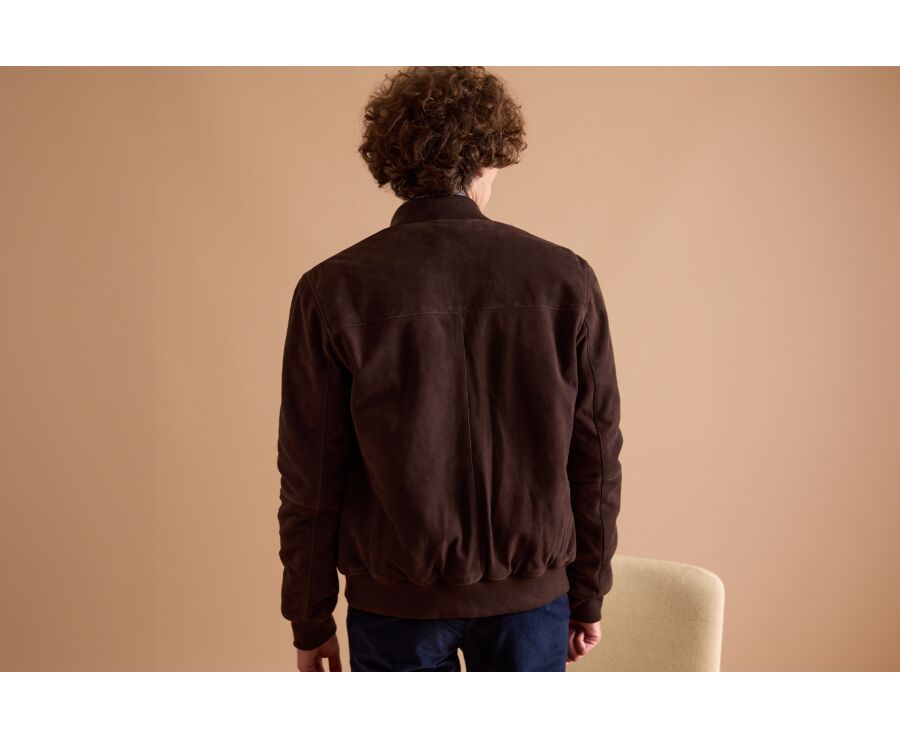 Chocolate Suede Leather Jacket - SEAN II
