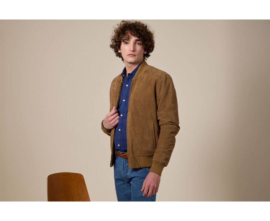 Tobacco Suede Leather Jacket - SEAN II