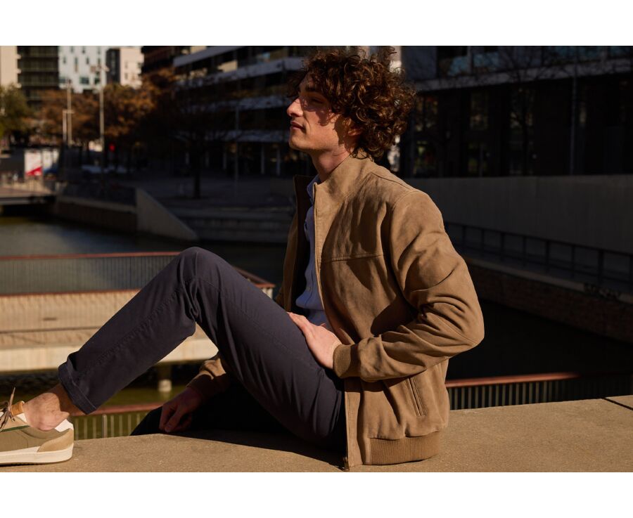 Tobacco Suede Leather Jacket - SEAN II