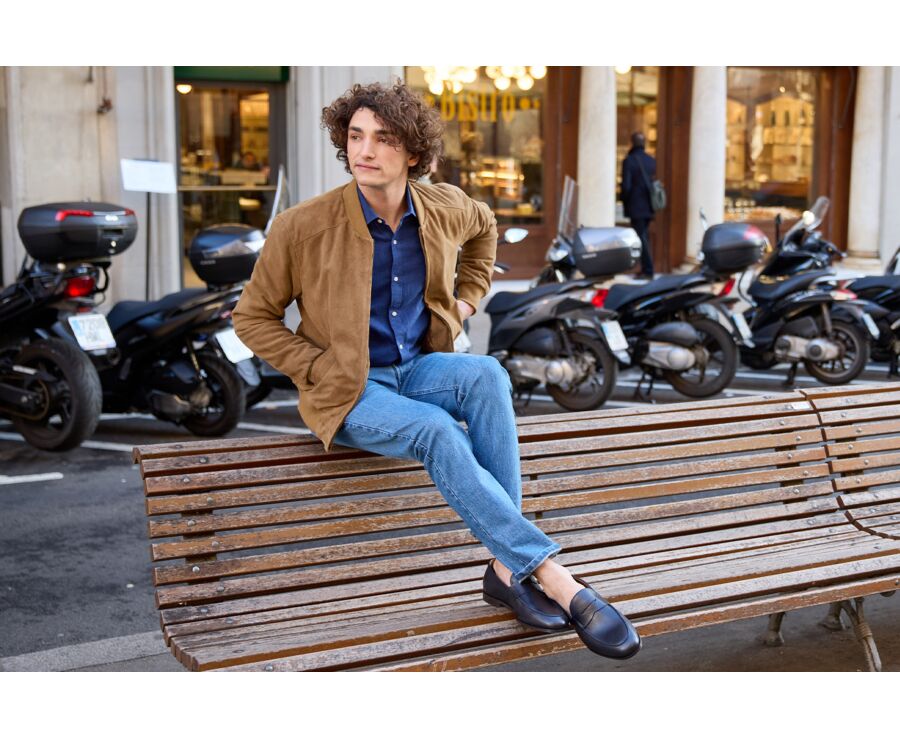 Tobacco Suede Leather Jacket - SEAN II