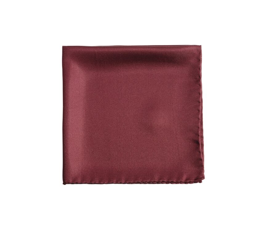 Plain Silk Pocket Square Burgundy