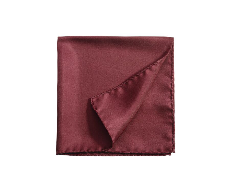 Plain Silk Pocket Square Burgundy