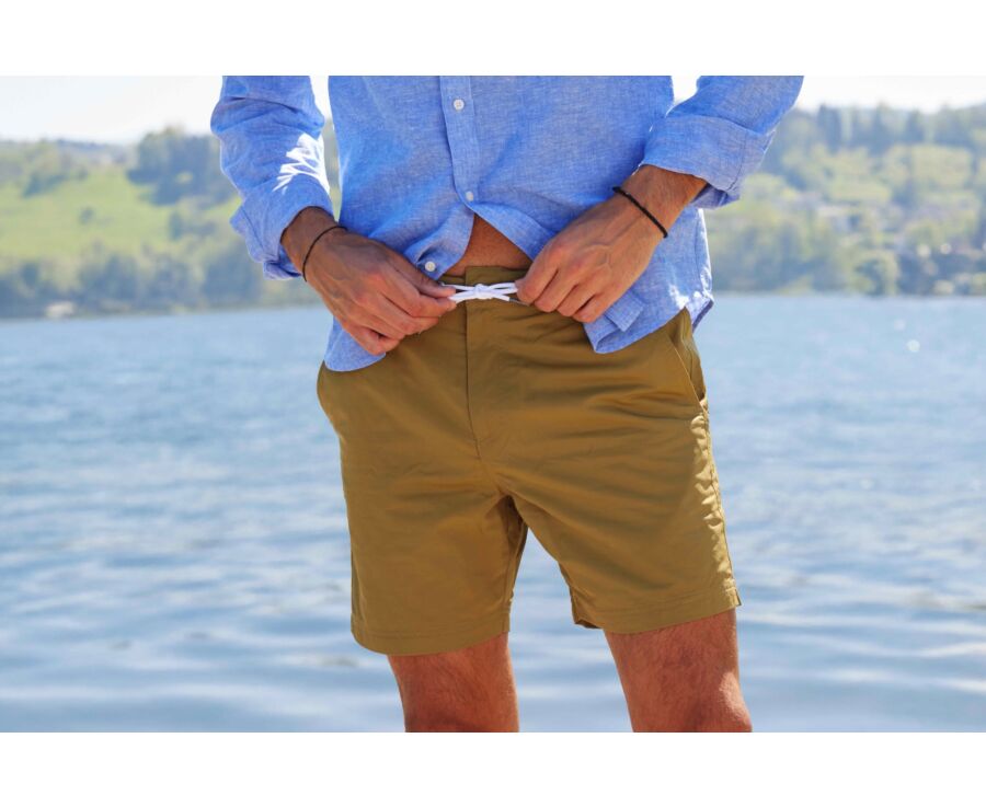 Khaki Men's swim short - BRENTAN