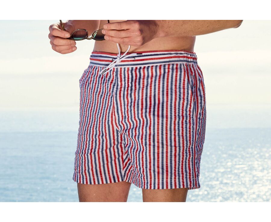 Blue White & Red stripes Men's swim short - BRENTAN
