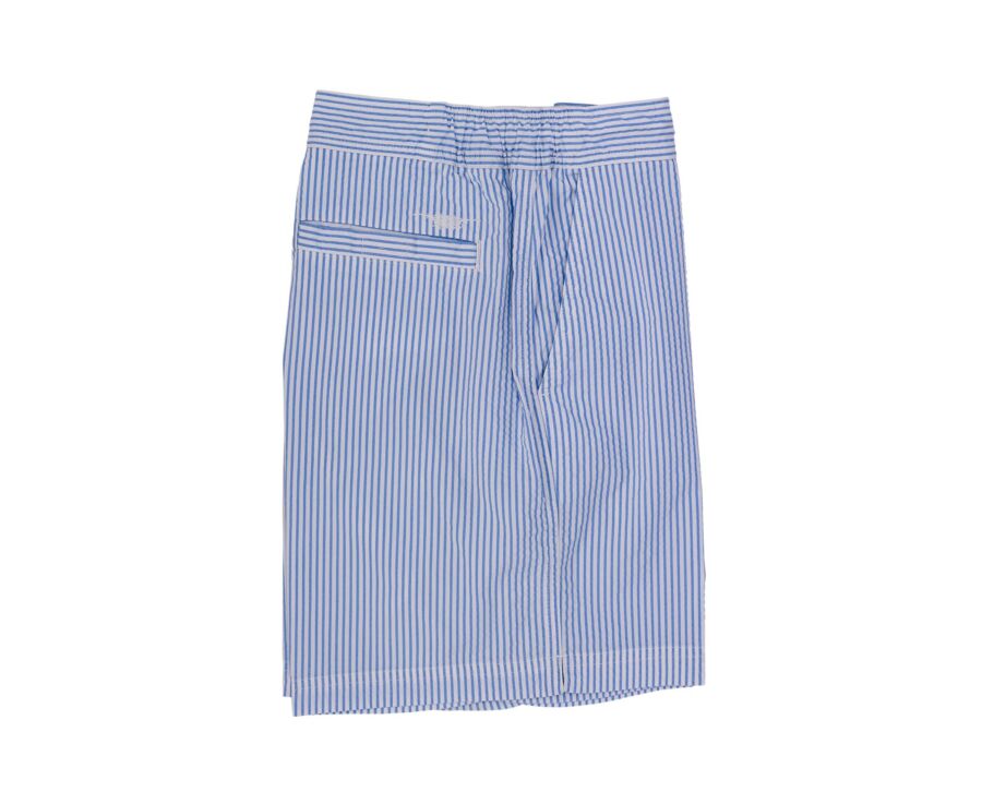 Men’s soft blue and white striped swim shorts - BRENTAN