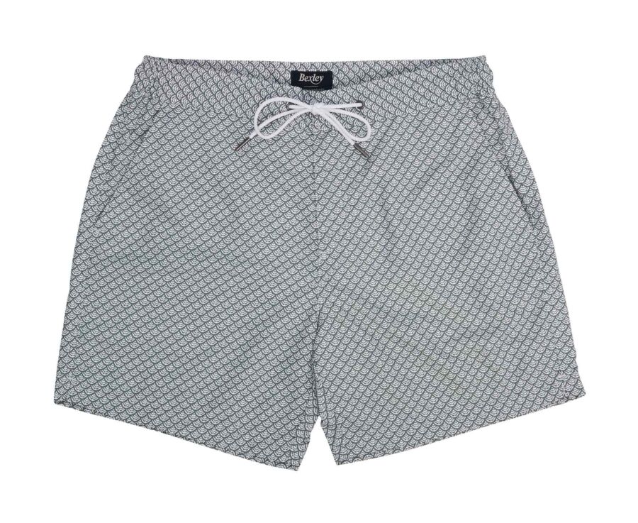 Men’s sage green patterned swim shorts - BRENTAN