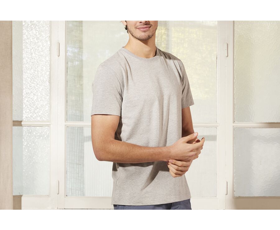Men’s organic cotton T-shirt - Light Grey Melange - EDGAR III