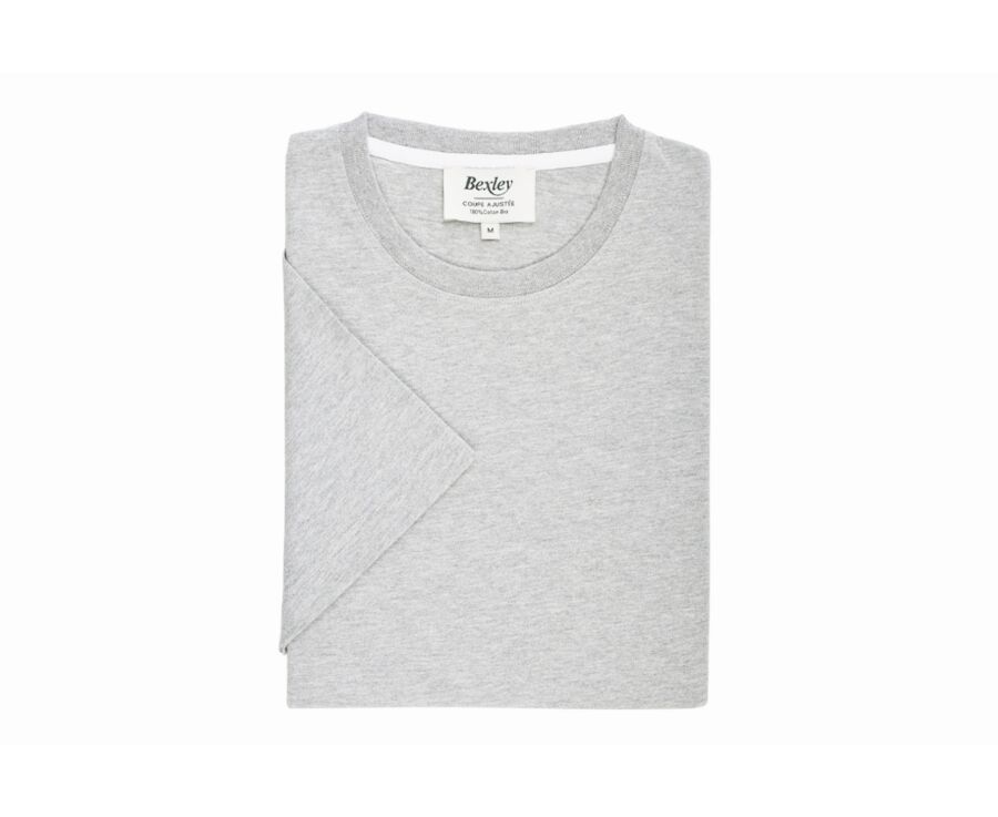 Light Grey Melange organic cotton plain t-shirt - EDGAR III