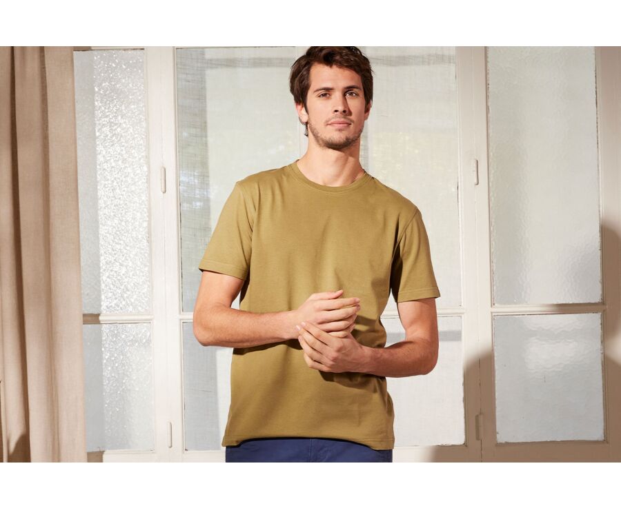 Light Khaki organic cotton plain t-shirt - EDGAR III