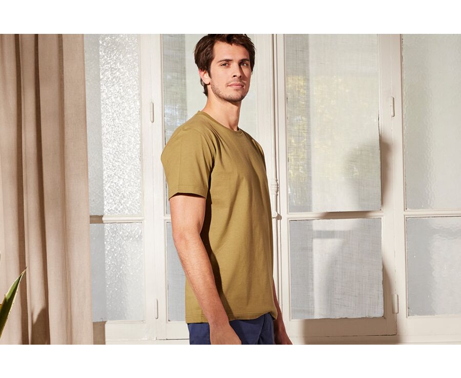 Light Khaki organic cotton plain t-shirt - EDGAR III