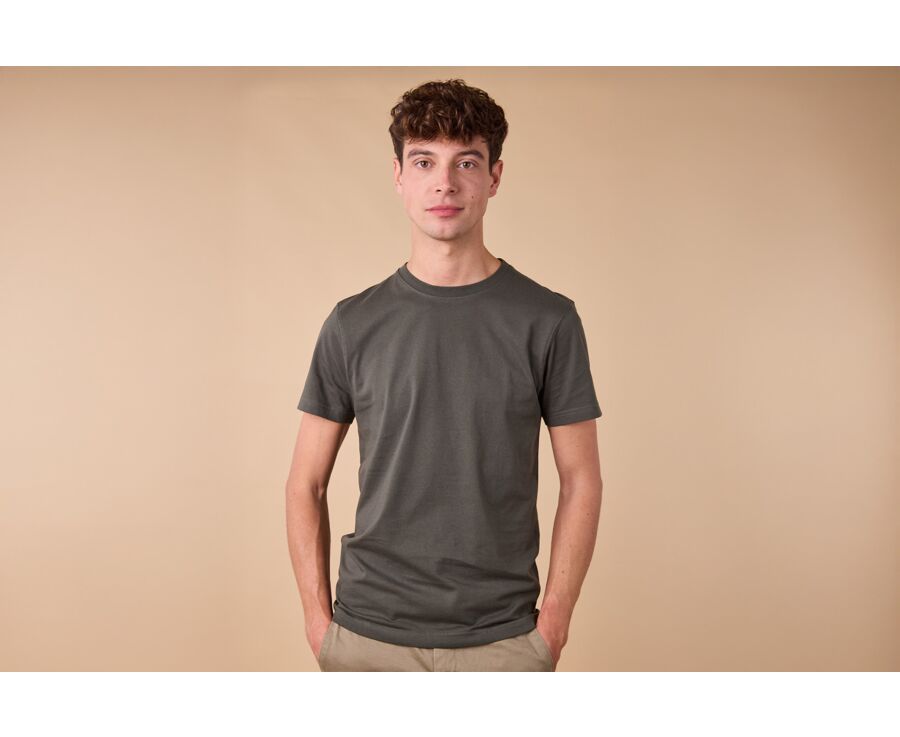 Dark Green organic cotton plain t-shirt - EDGAR III