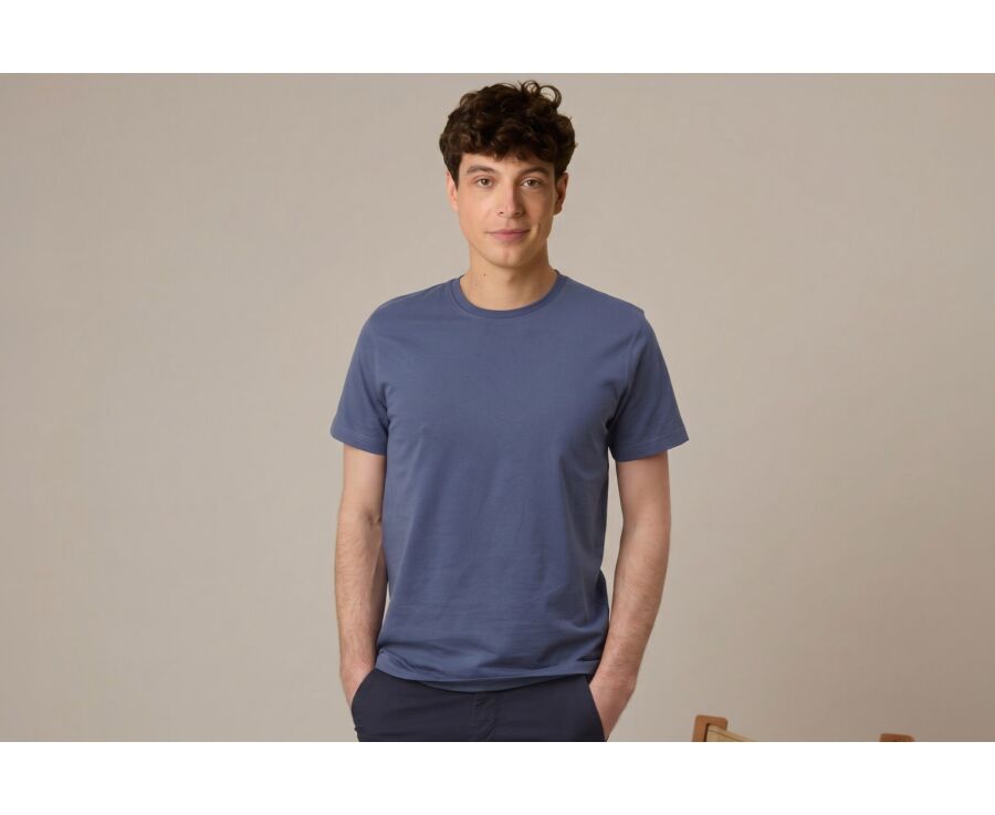 Men’s organic cotton T-shirt - Grey  Blue - EDGAR III