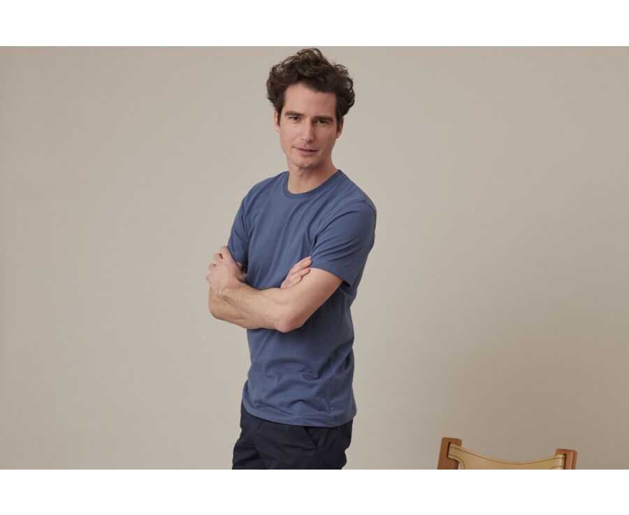 Men’s organic cotton T-shirt - Grey  Blue - EDGAR III