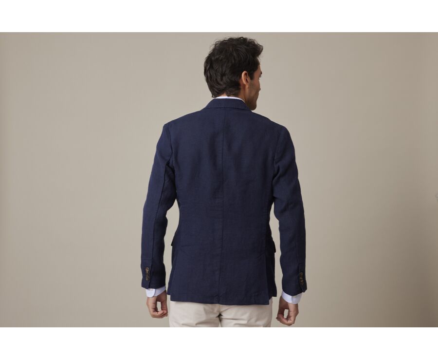 Navy Linen Blazer - LUBIN