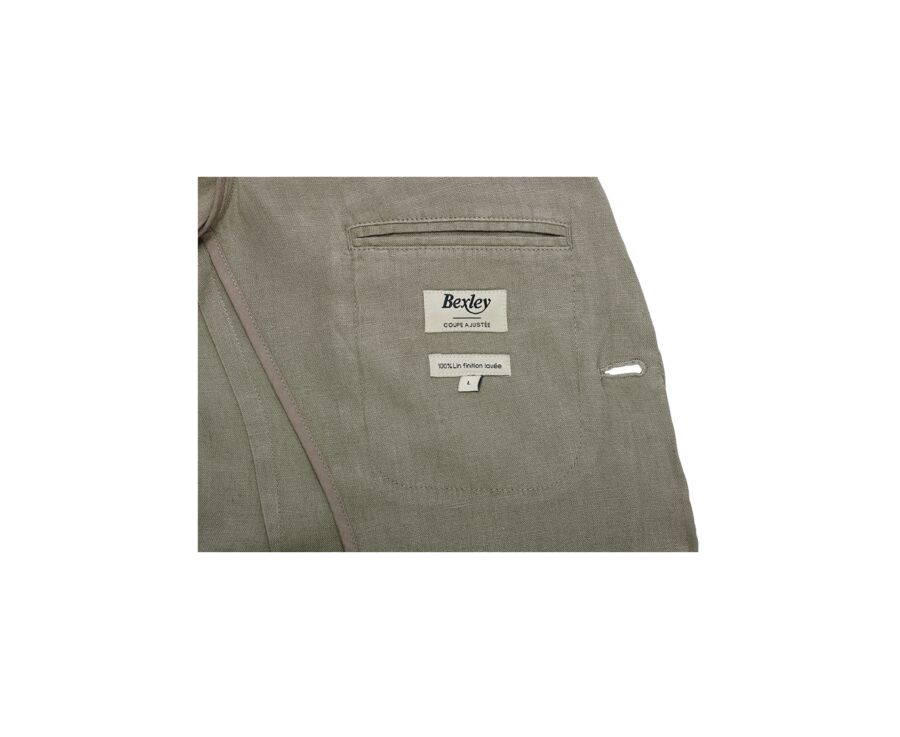 Taupe Linen Blazer - LUBIN