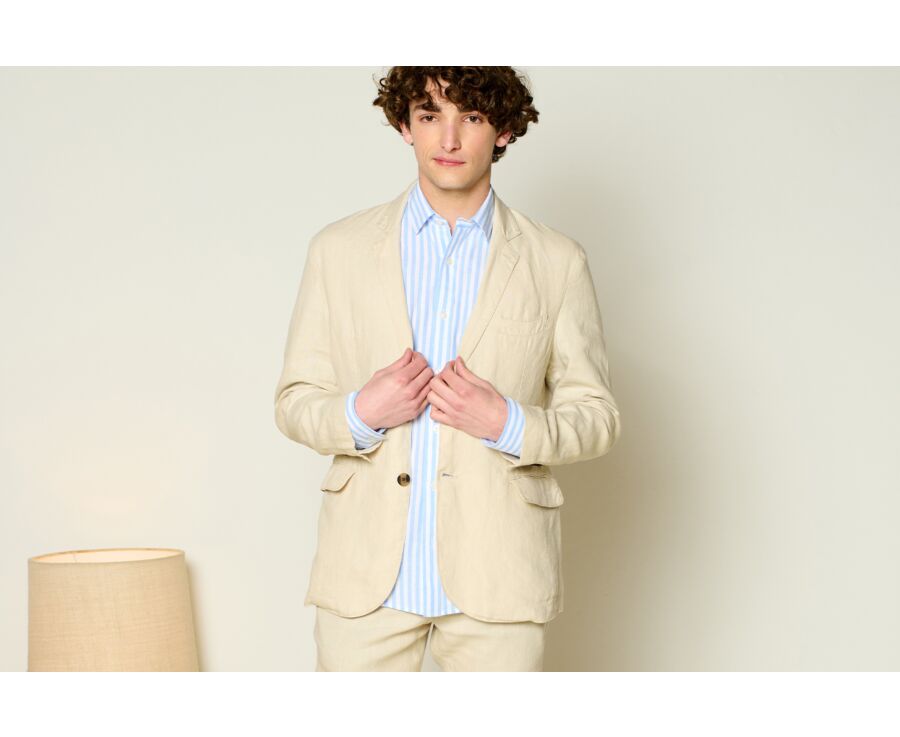 Light Beige Linen Blazer - LUBIN
