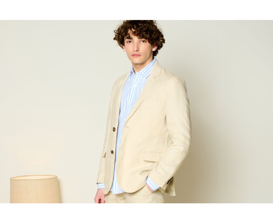 Light Beige Linen Blazer - LUBIN