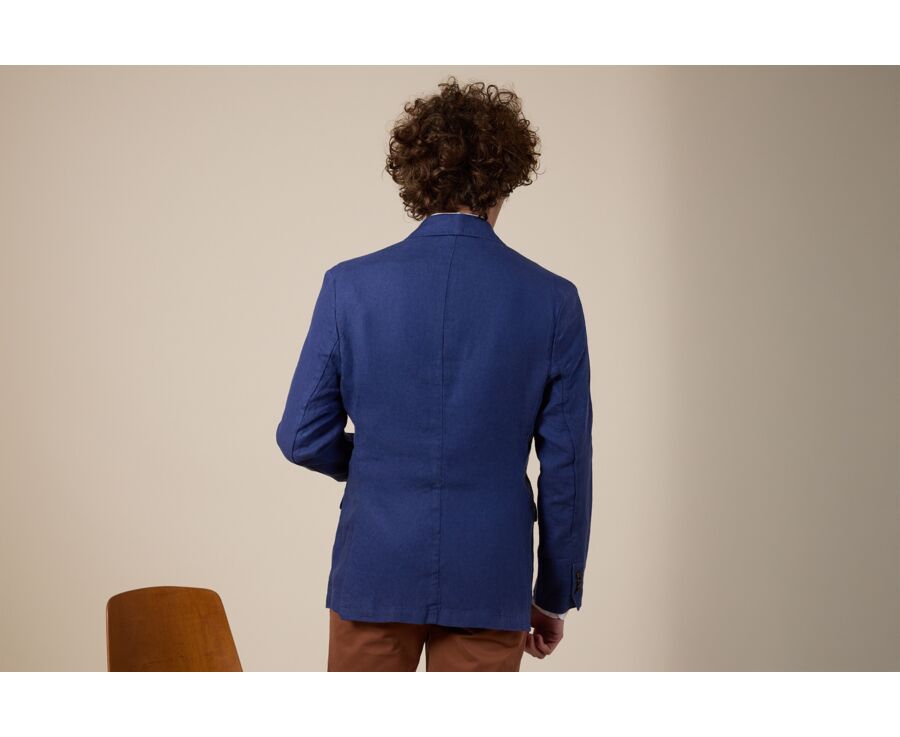 Indigo Blue  Linen Blazer - LUBIN
